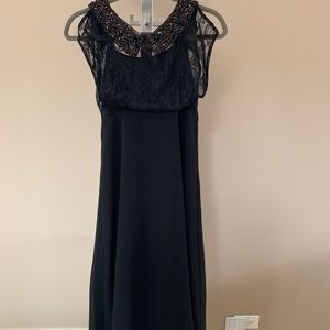 Urban Outfitters Pins & Needles black lace dress beaded Peter Pan collar